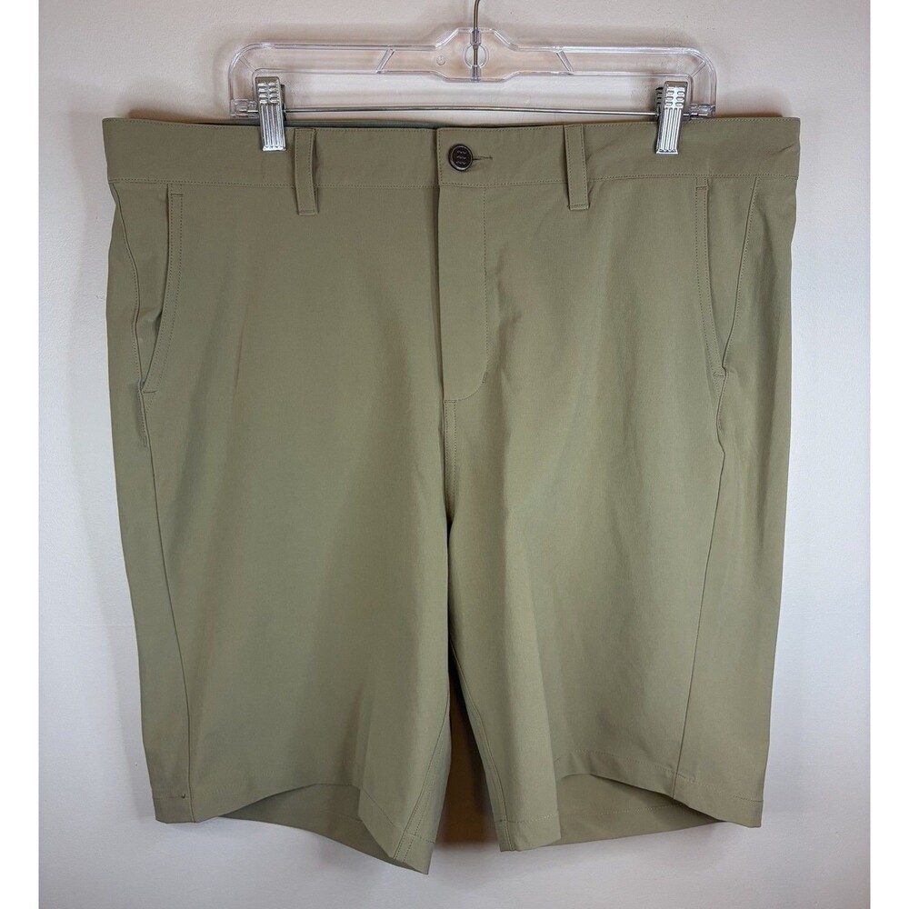 FREE FLY Men Hybrid Performance 9" Inseam Khaki Shorts 38 Stretch Golf Casual
